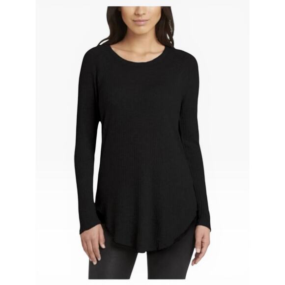Chaser Waffle Knit Top Womens Small Black Long Sleeve NWT - Picture 4 of 5